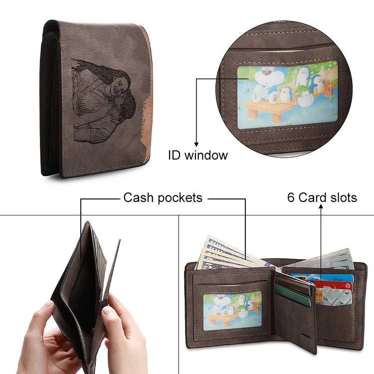 Men Photo Wallet Personalized Wallet Custom With Engraving