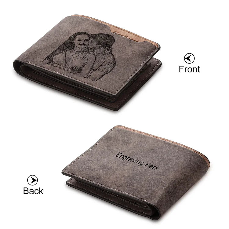 Men Photo Wallet Personalized Wallet Custom With Engraving