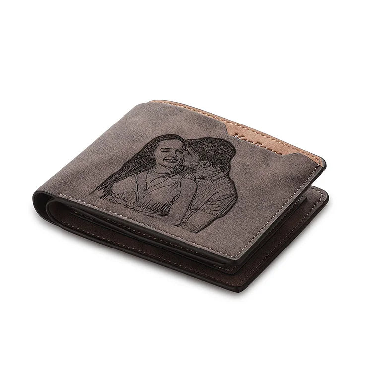 Men Photo Wallet Personalized Wallet Custom With Engraving