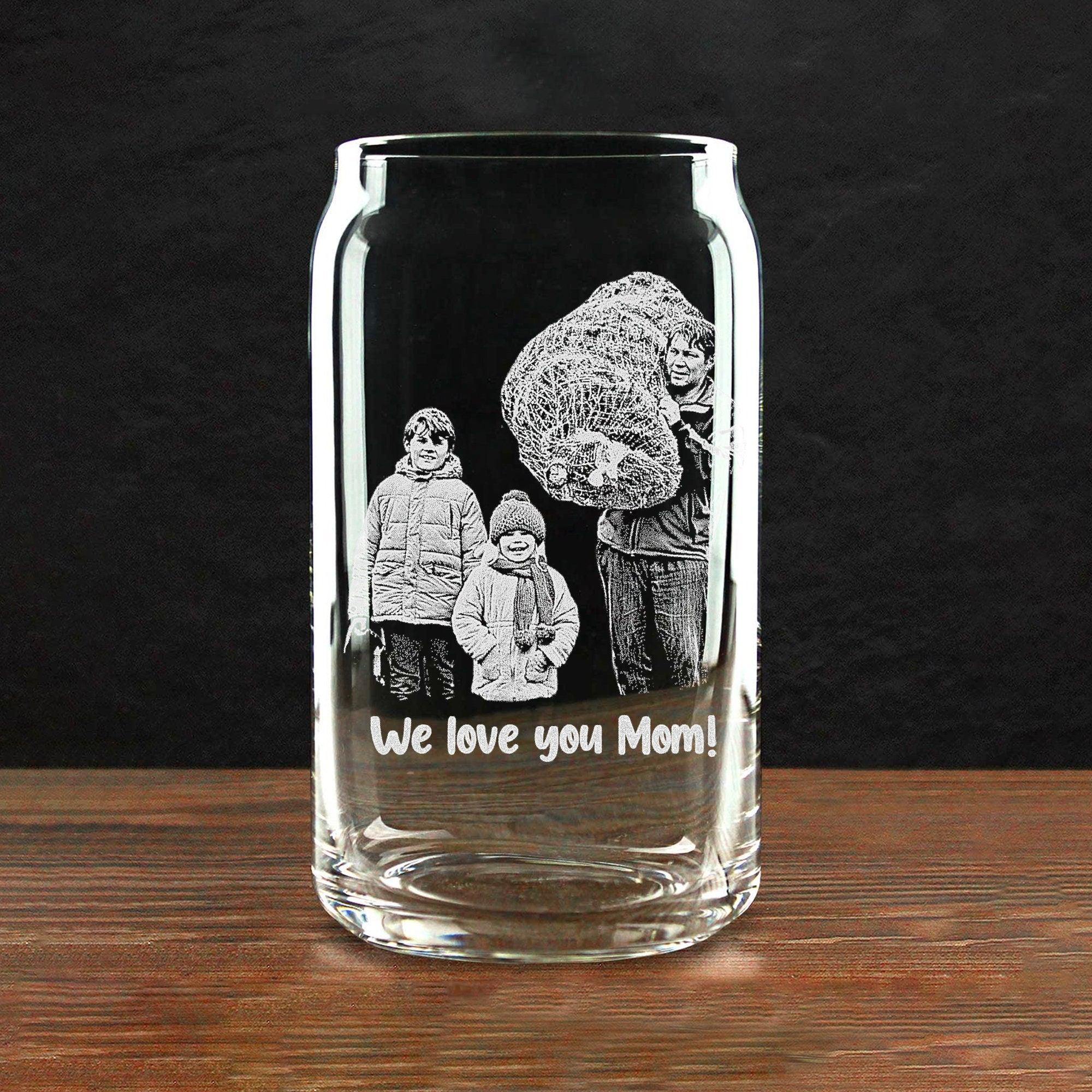 Etched Picture Rocks Glass Father's Day Personalized Whiskey Glass