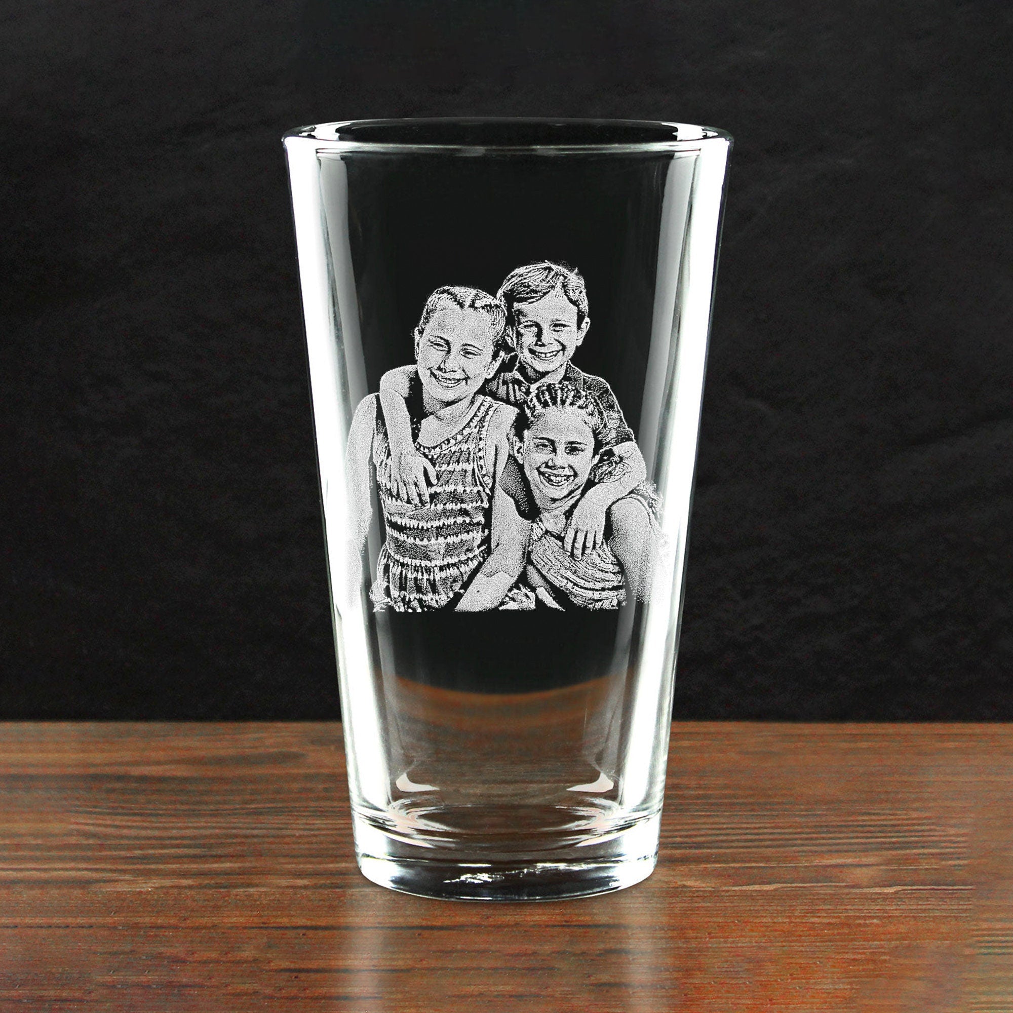 Custom Picture Rocks glass Father's day personalized whiskey glass