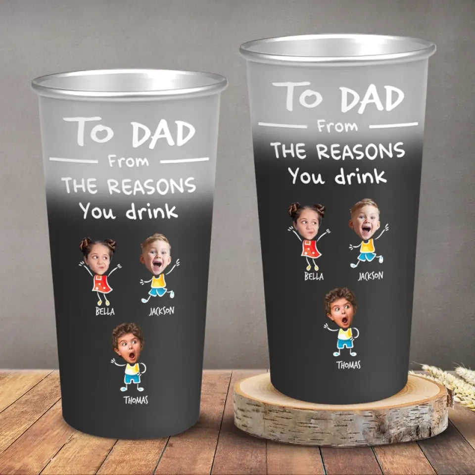 Custom Photo Our Child Might Be The Reason You Drink - Family Personalized Aluminum Changing Color Cup