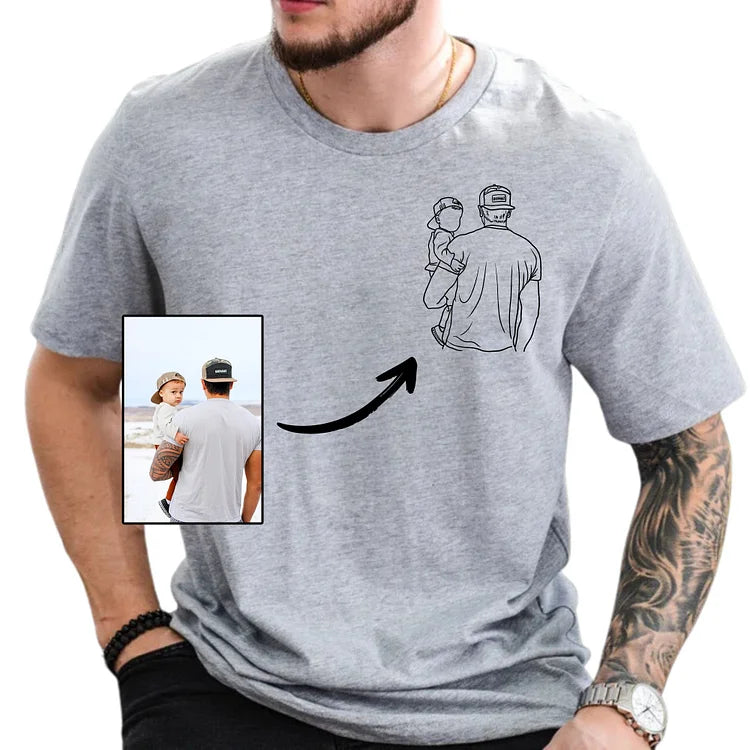 Dad and me-Custom Embroidered Photo Shirt For Dad,Gift for Husband