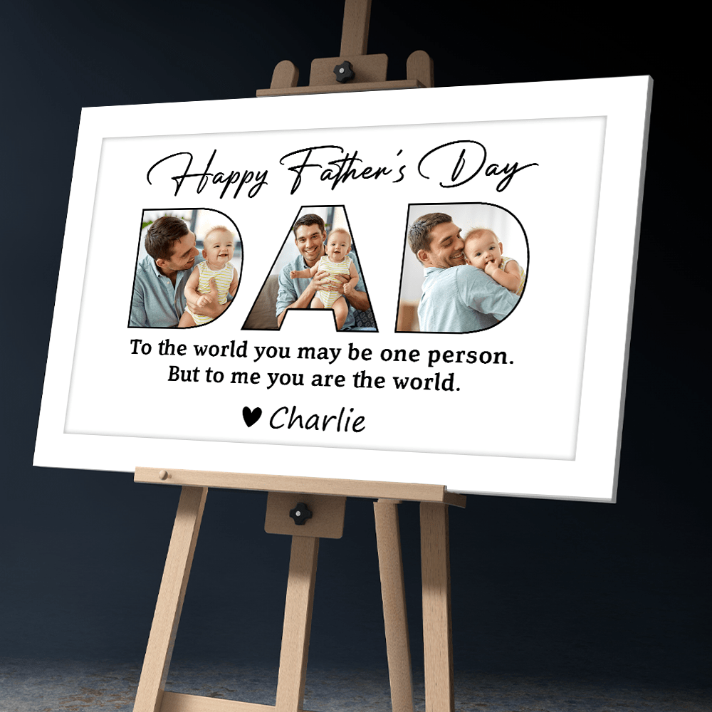 Upload Photo Happy Father's Day Picture Frame Poster