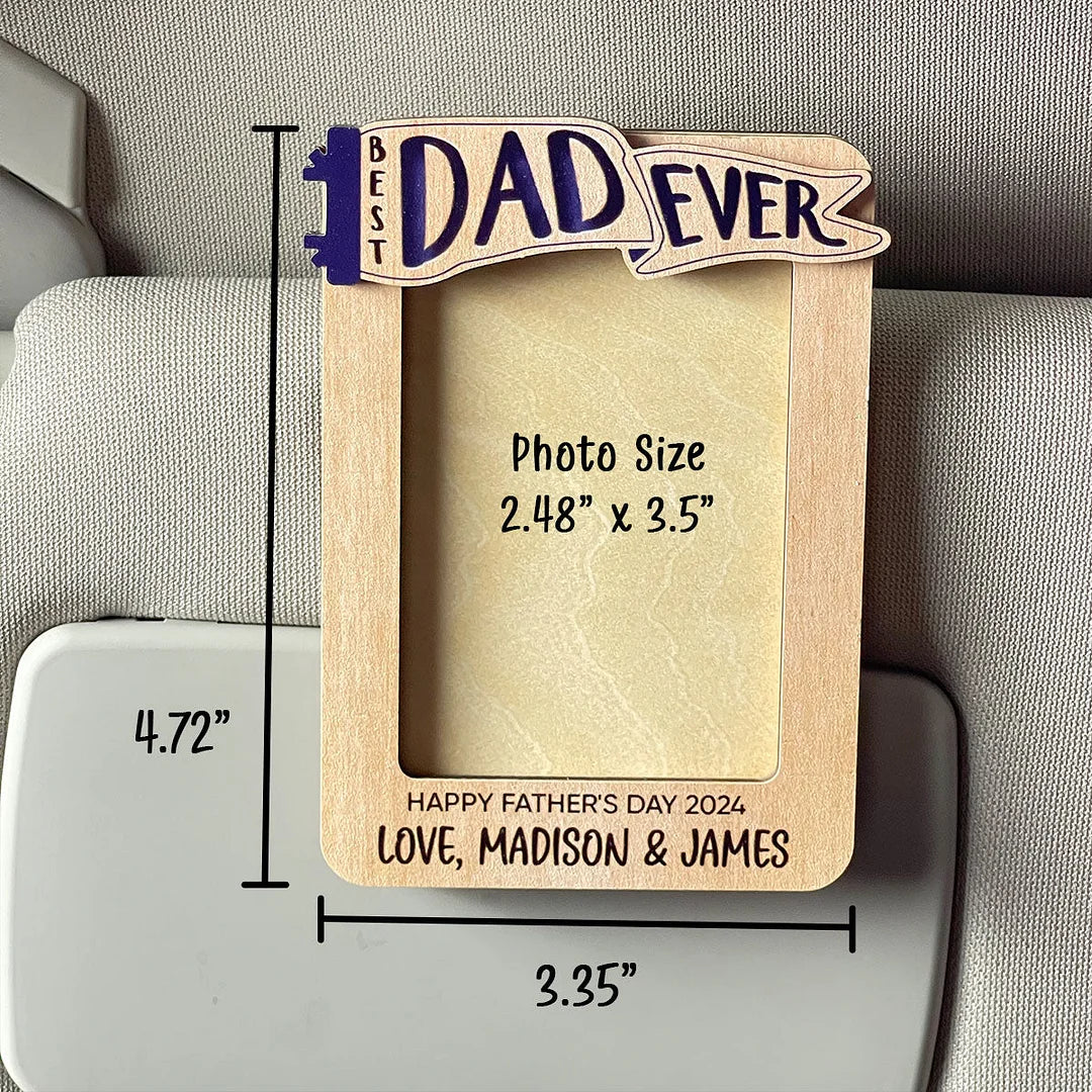 Grandpa/Dad Personalized Photo Car Visor Clip Picture Frame - Gift For Father's Day