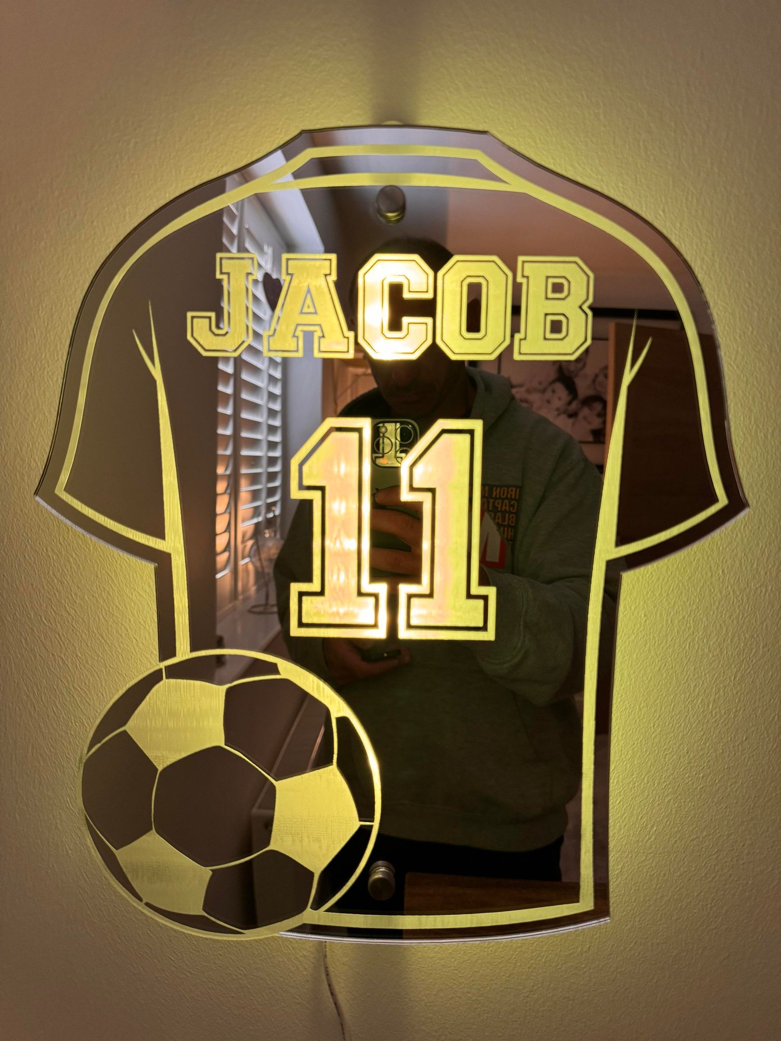 Copa América/Copa European Fan Exclusive: Personalized Soccer Shirt Mirror - Best Gift for Fans