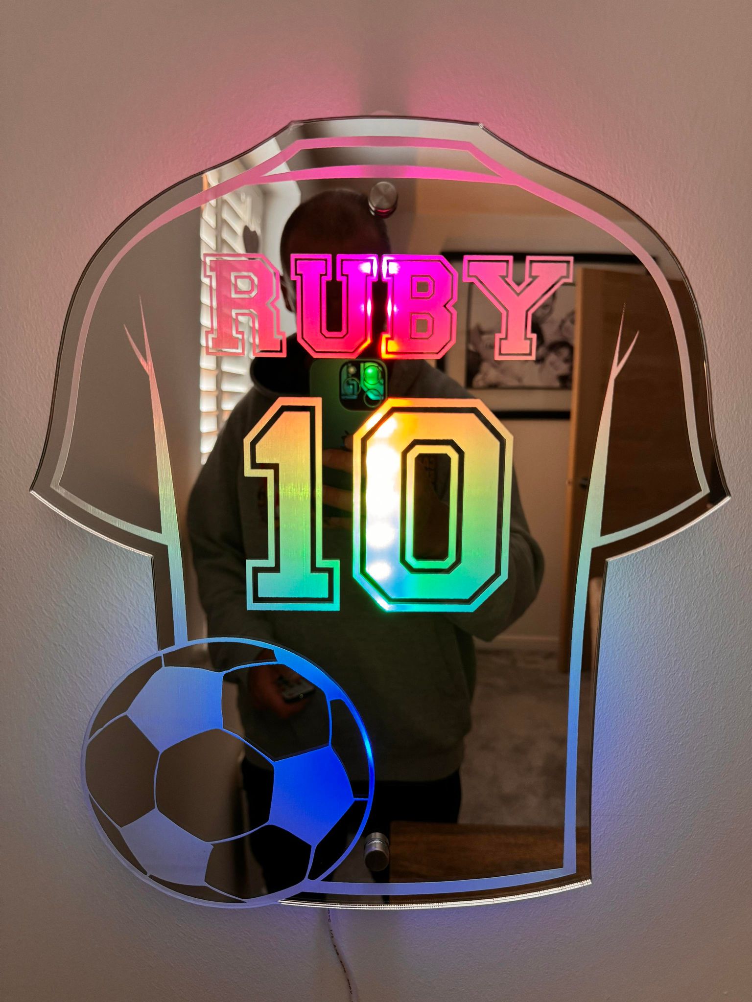 Copa América/Copa European Fan Exclusive: Personalized Soccer Shirt Mirror - Best Gift for Fans