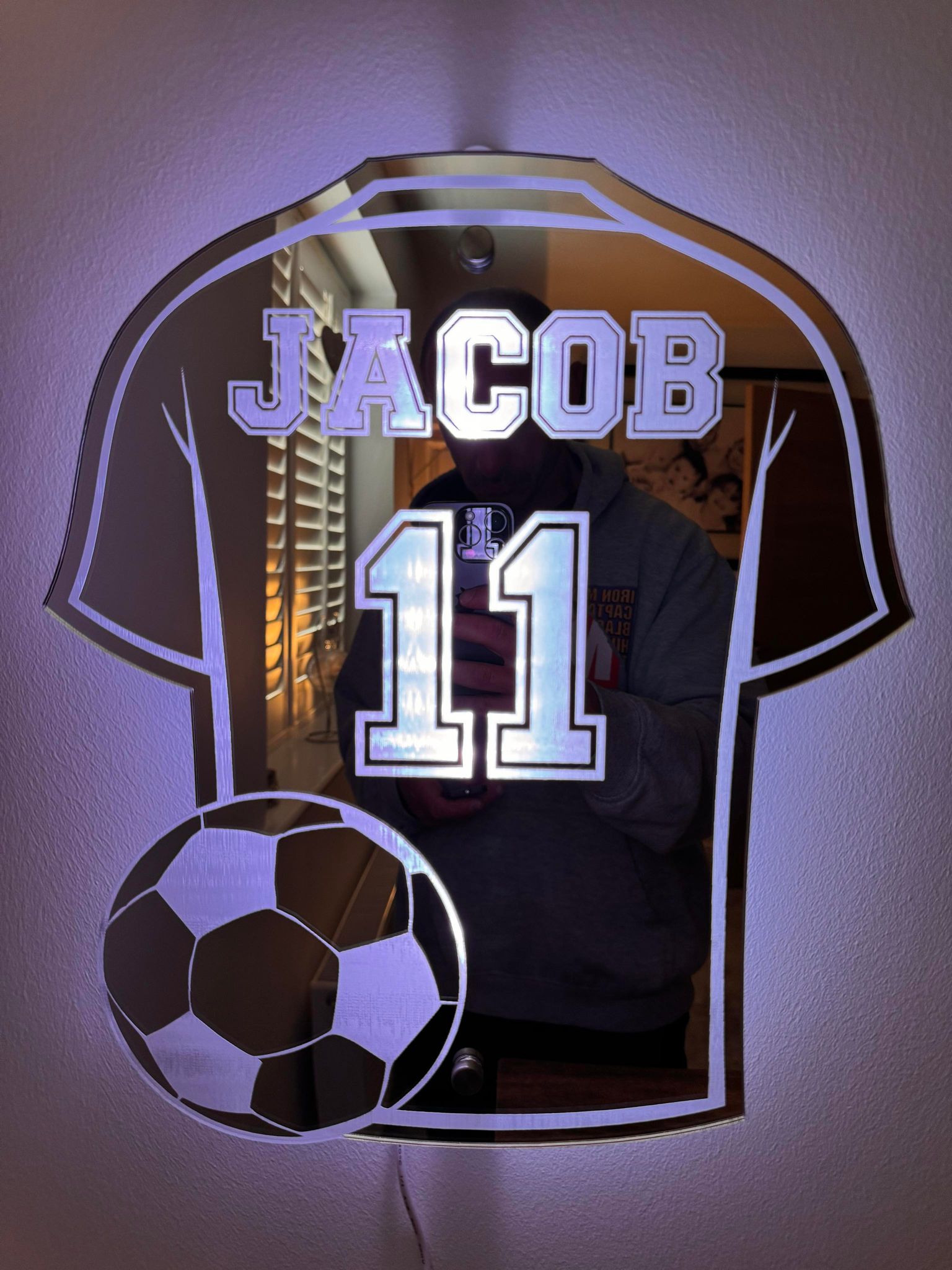 Copa América/Copa European Fan Exclusive: Personalized Soccer Shirt Mirror - Best Gift for Fans