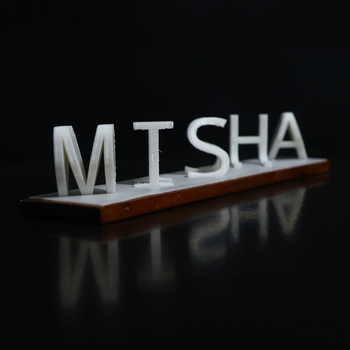 Stylish 3D Dual Name Plank with Heart