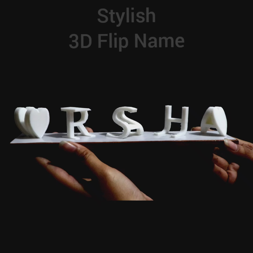 Stylish 3D Dual Name Plank with Heart