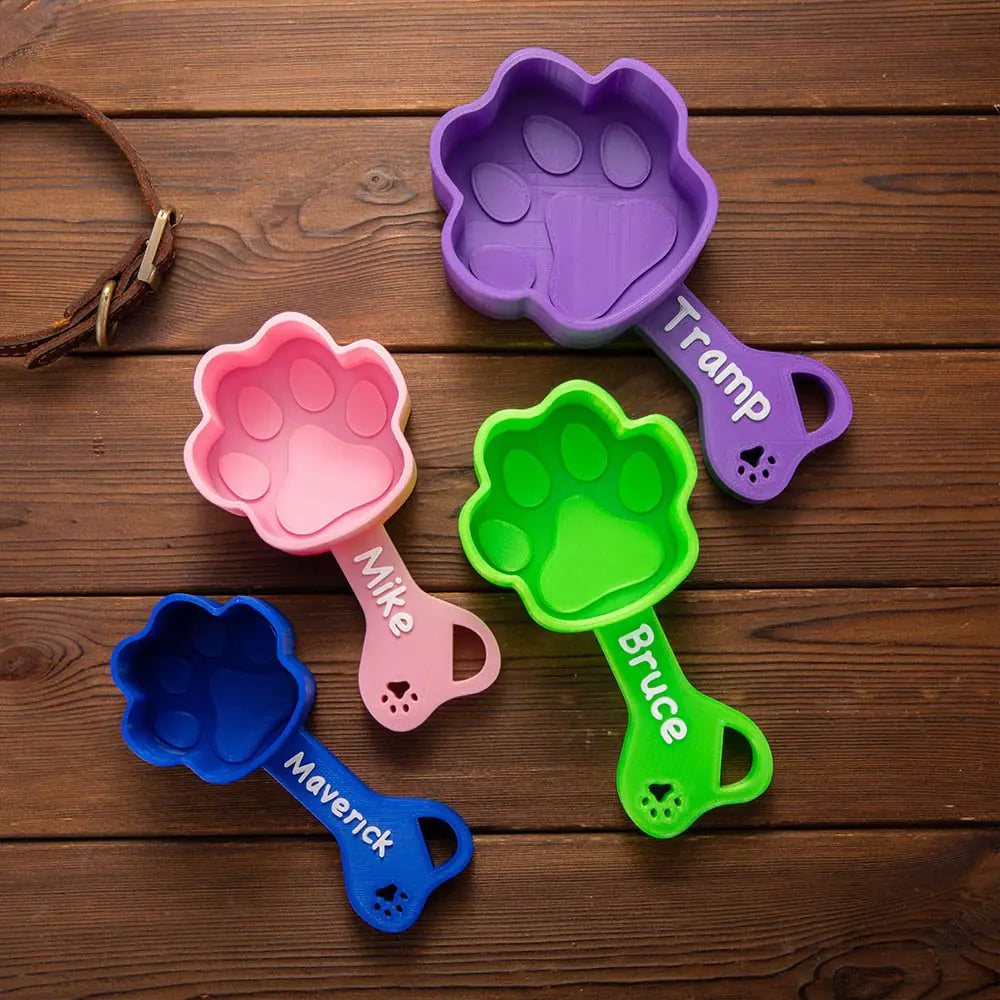 3D Print Personalized Dog Food Scoop, Pet Paw Print Measuring Cup