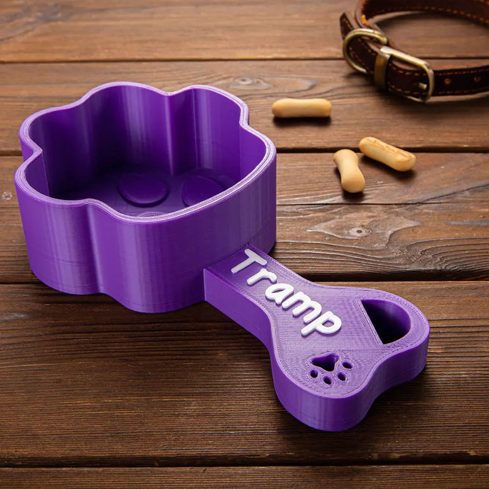 3D Print Personalized Dog Food Scoop, Pet Paw Print Measuring Cup