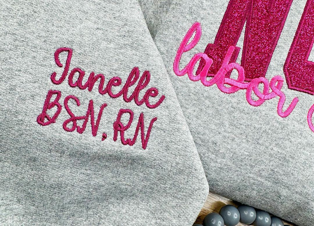 NURSE Scripted Glittered Sweatshirt