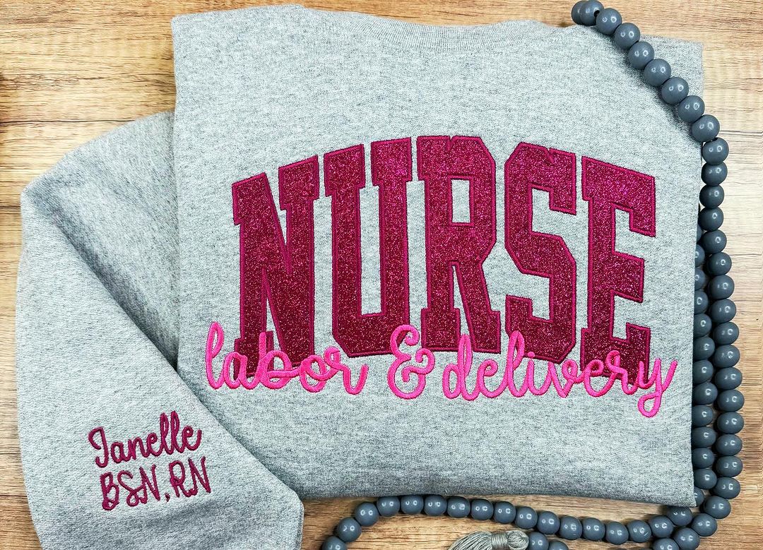 NURSE Scripted Glittered Sweatshirt