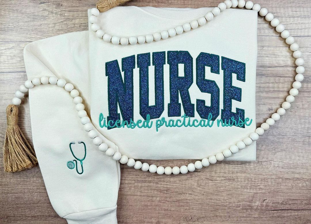 NURSE Scripted Glittered Sweatshirt