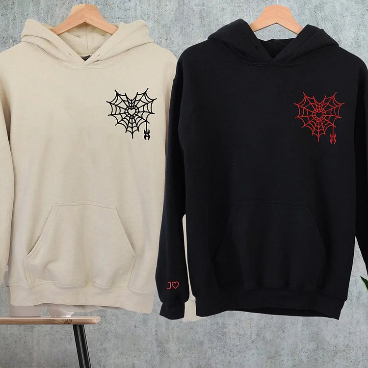 Custom Matching Spiderweb Heart Sweatshirt for Couples & Besties (buy 2 free shipping)