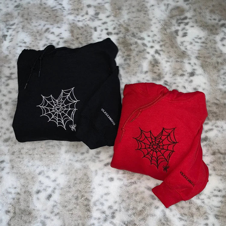 Custom Matching Spiderweb Heart Sweatshirt for Couples & Besties (buy 2 free shipping)