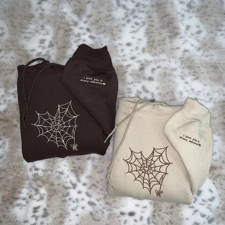 Custom Matching Spiderweb Heart Sweatshirt for Couples & Besties (buy 2 free shipping)