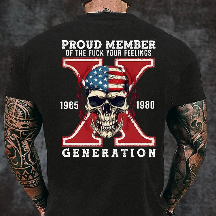 Gen X Skull Custom EST Printing T-shirt/Crewneck/Hoodie