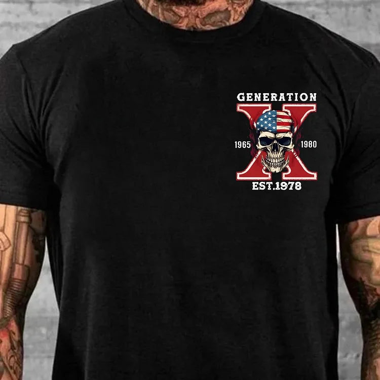 Gen X Skull Custom EST Printing T-shirt/Crewneck/Hoodie