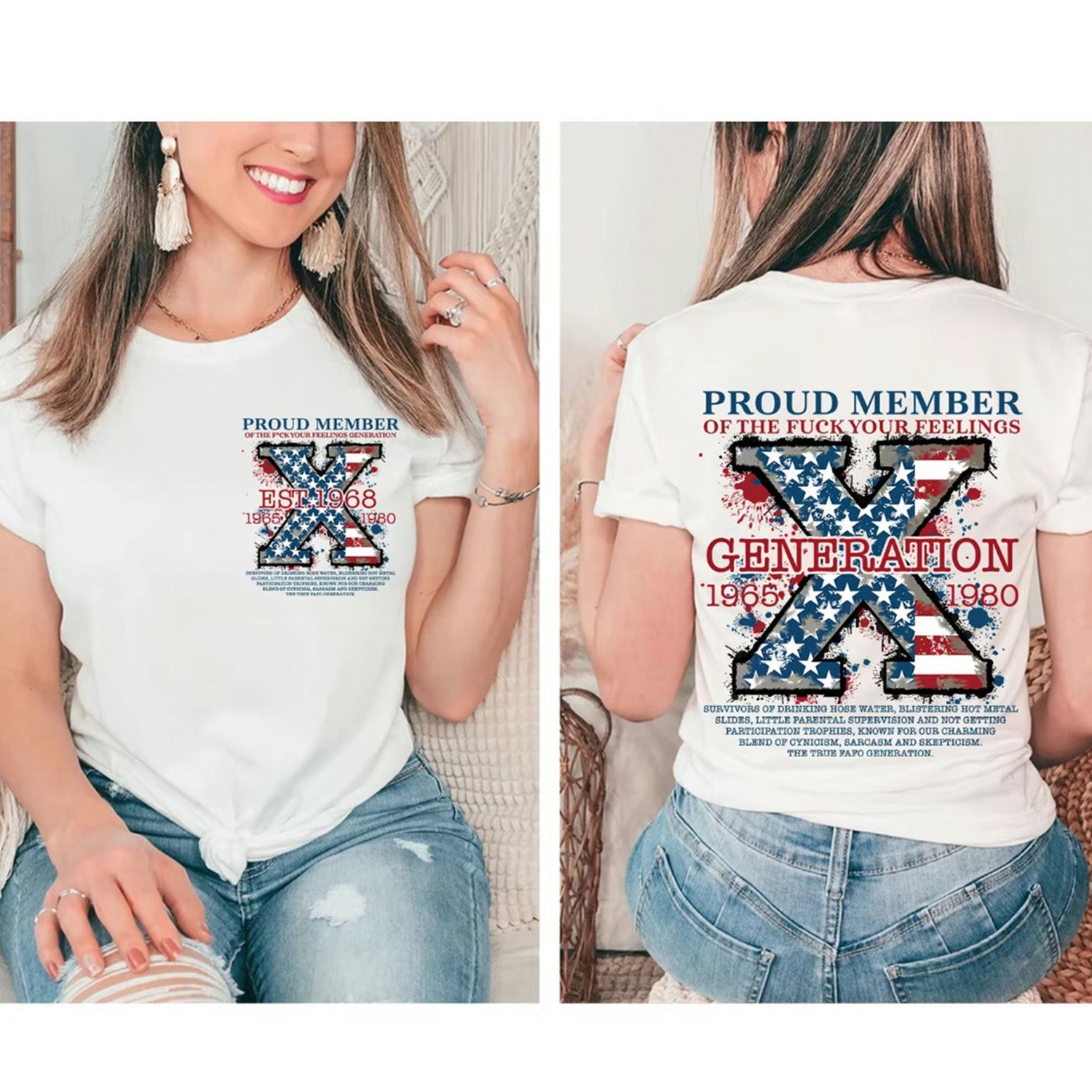 Custom Est.Year Proud Member Hose Water Gen X 2 Side T-Shirt