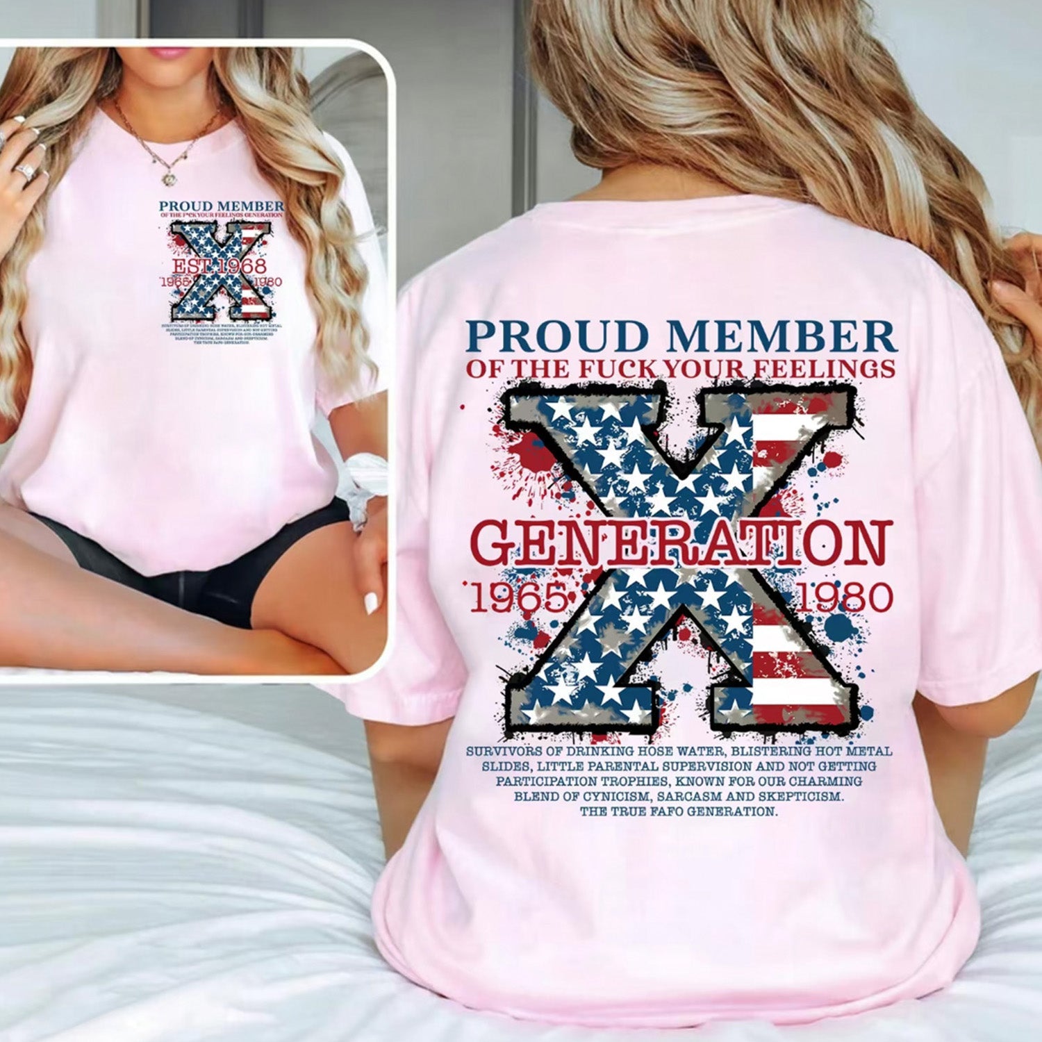 Custom Est.Year Proud Member Hose Water Gen X 2 Side T-Shirt