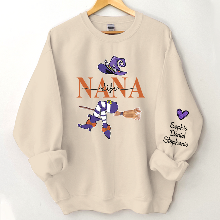 Personalized Gigi Life Witch Halloween Sweatshirt, Gma Halloween Sweatshirt