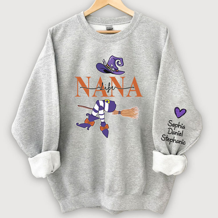 Personalized Gigi Life Witch Halloween Sweatshirt, Gma Halloween Sweatshirt