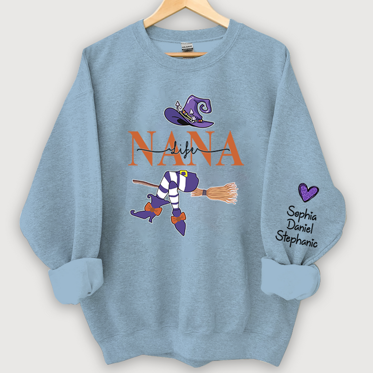 Personalized Gigi Life Witch Halloween Sweatshirt, Gma Halloween Sweatshirt