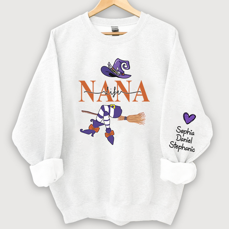 Personalized Gigi Life Witch Halloween Sweatshirt, Gma Halloween Sweatshirt