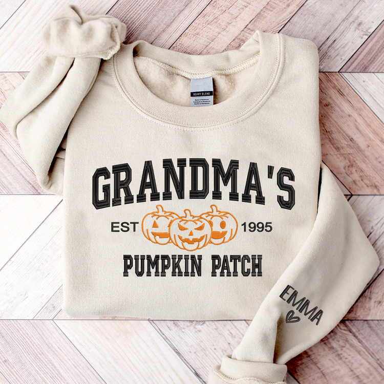 Custom Embroidered Grandma's Pumpkin Patch Sweatshirt