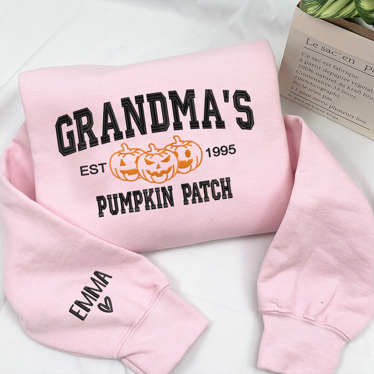 Custom Embroidered Grandma's Pumpkin Patch Sweatshirt