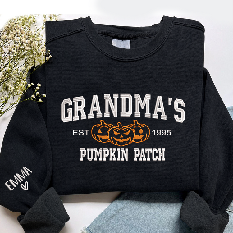 Custom Embroidered Grandma's Pumpkin Patch Sweatshirt