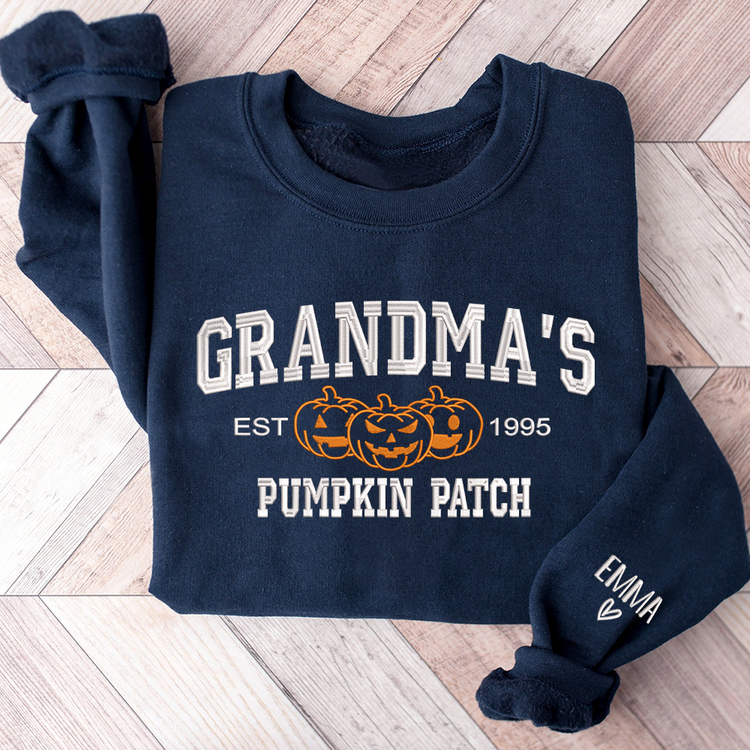 Custom Embroidered Grandma's Pumpkin Patch Sweatshirt