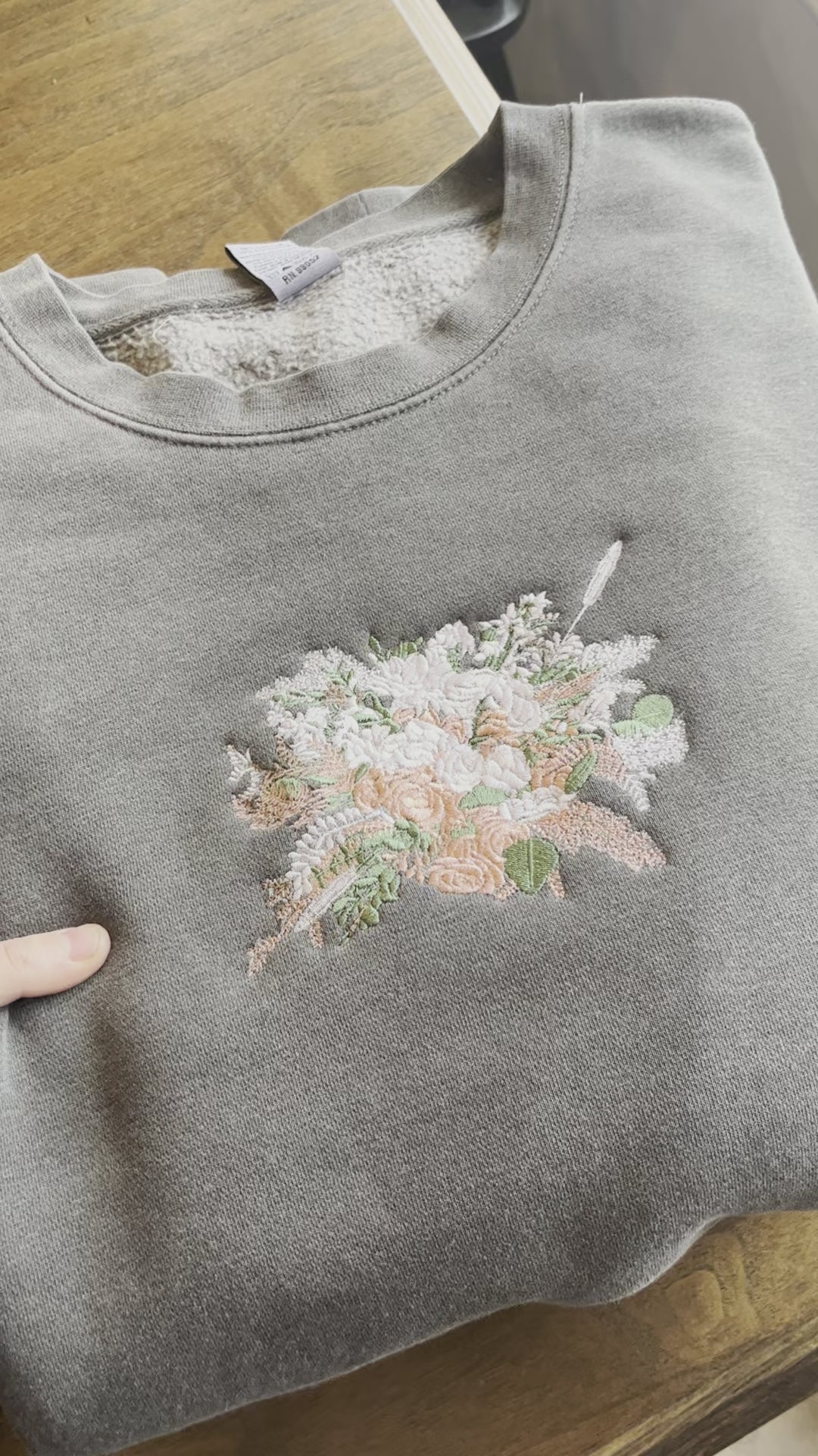 Custom Embroidered Wedding Bouquet Sweatshirt