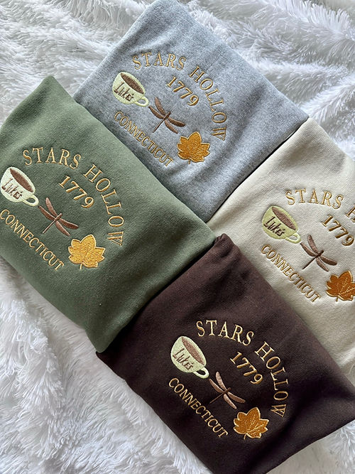 Custom Embroidered Stars Hollow Sweatshirt