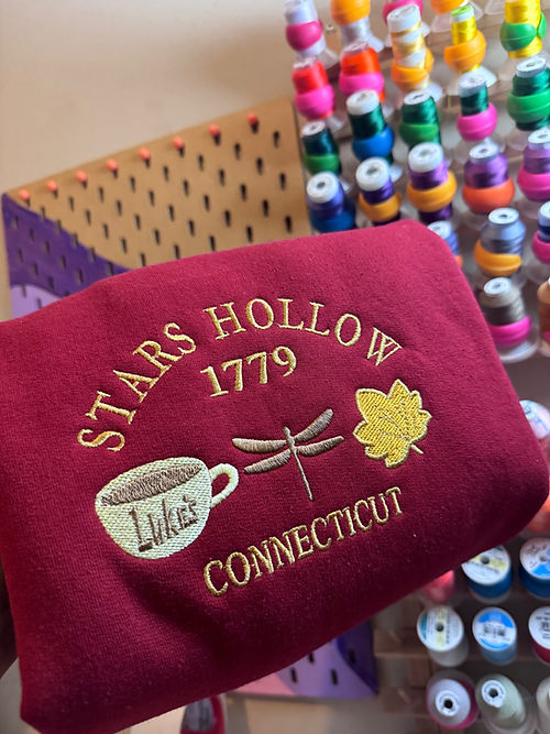 Custom Embroidered Stars Hollow Sweatshirt