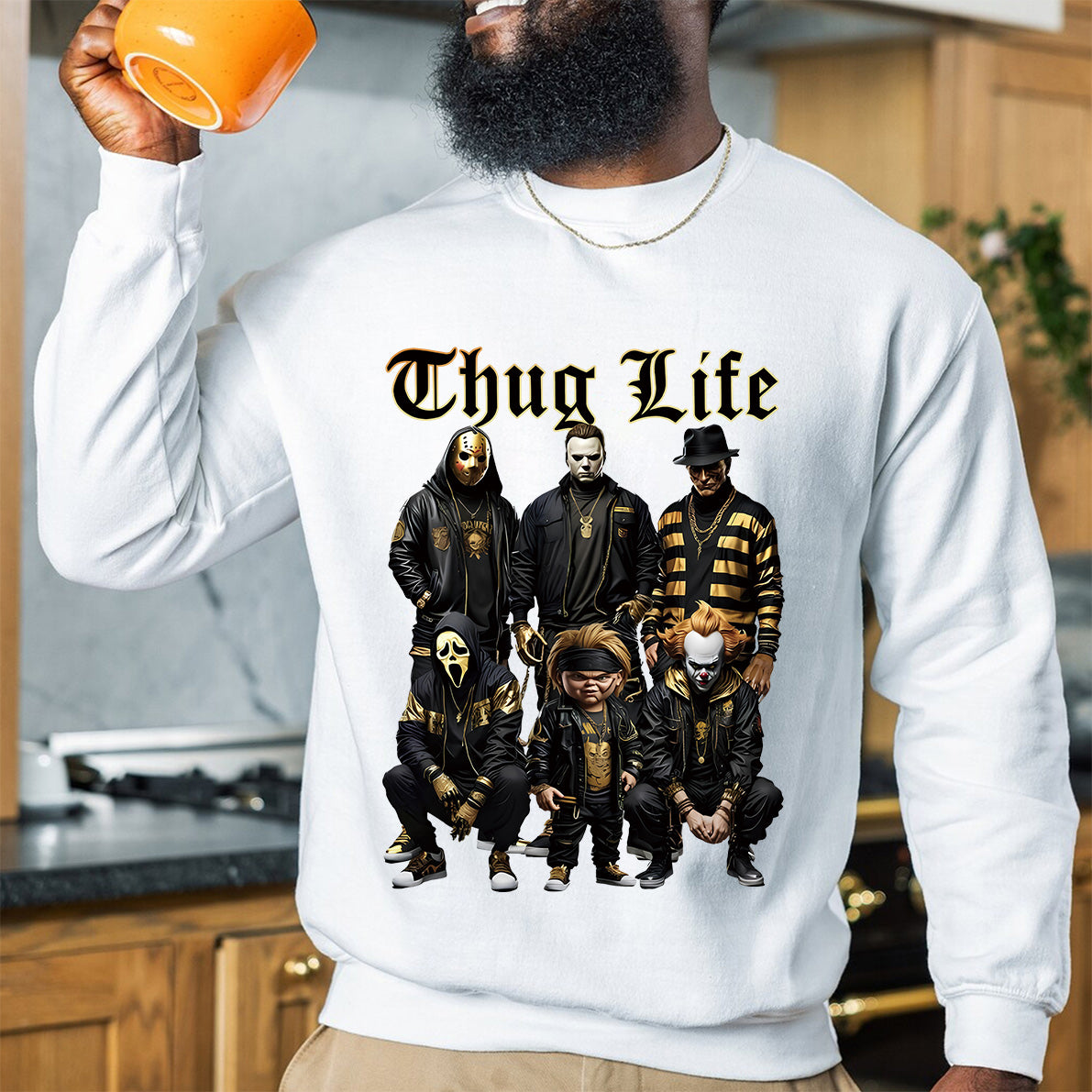 Halloween Vintage Black Gold Chug Life Shirt