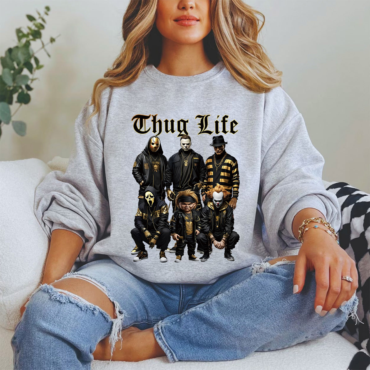 Halloween Vintage Black Gold Chug Life Shirt