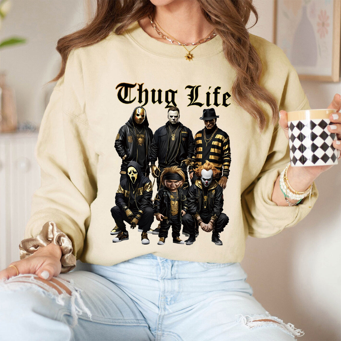 Halloween Vintage Black Gold Chug Life Shirt