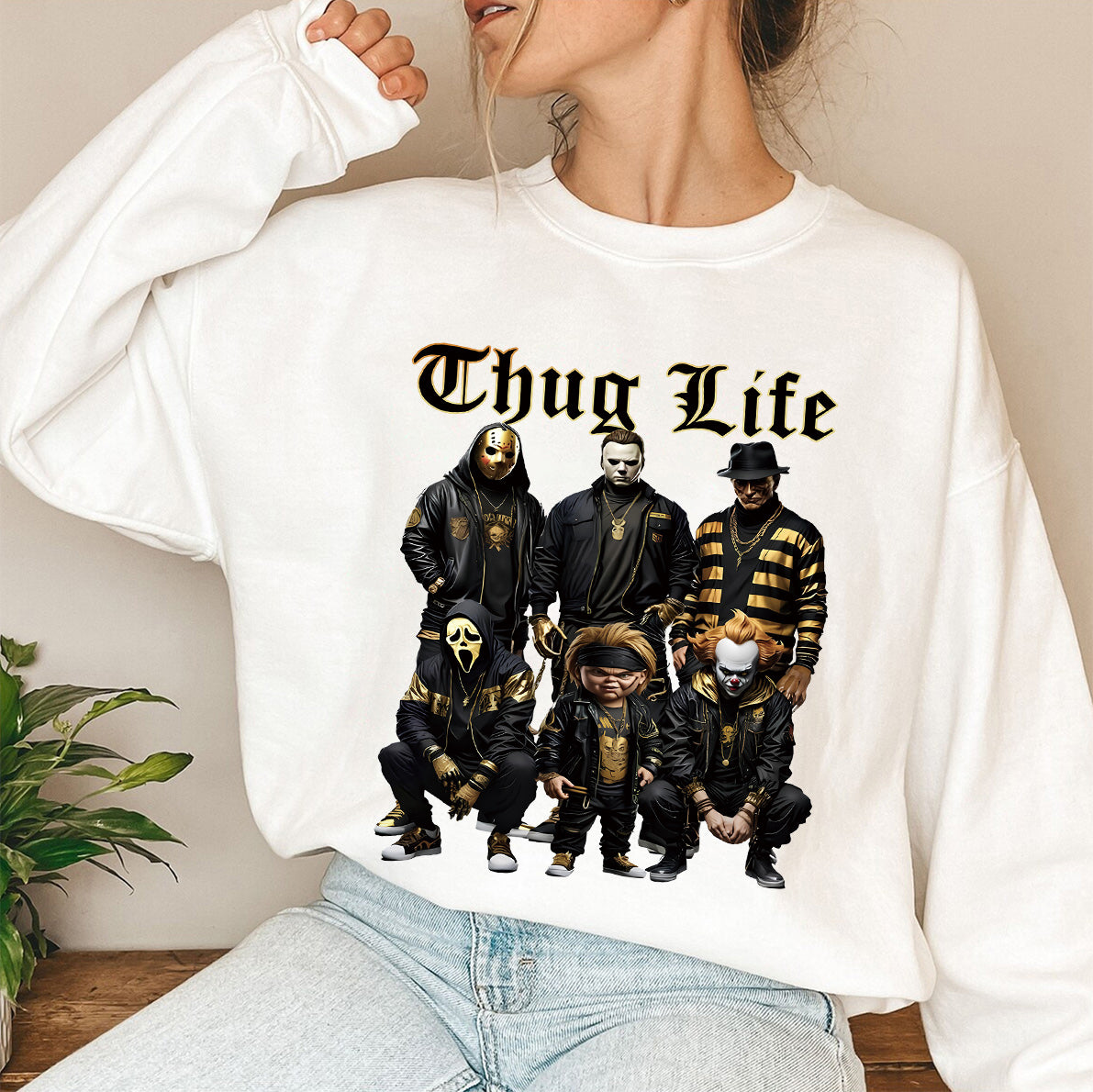 Halloween Vintage Black Gold Chug Life Shirt