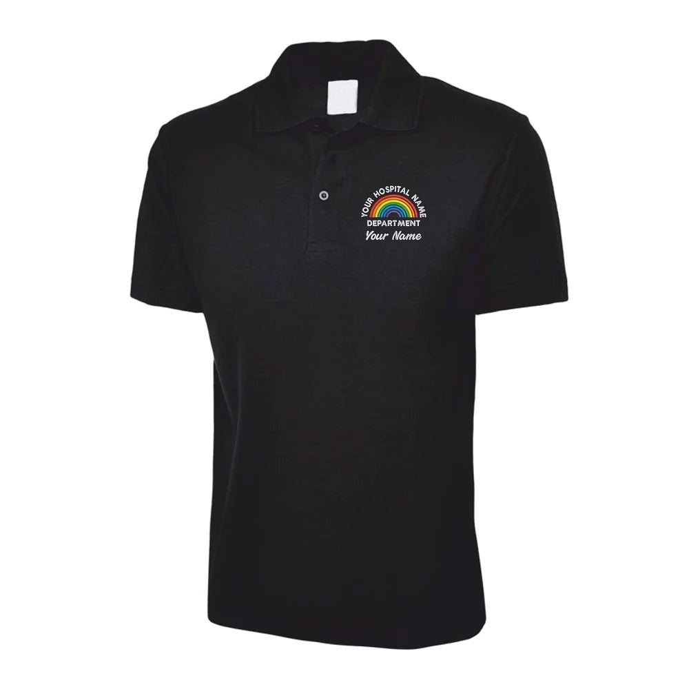 Healthcare Worker NHS Rainbow Or Logo Custom Embroidered Unisex Polo Shirt