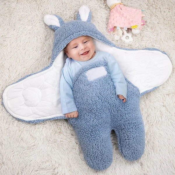 Personalized Bunny Baby Swaddle Infant Sleeping Bag Blanket