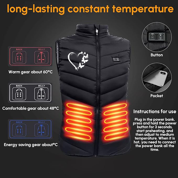 Custom Heating Adjustable Outdoor Vest – Stay Warm Anywhere, Anytime