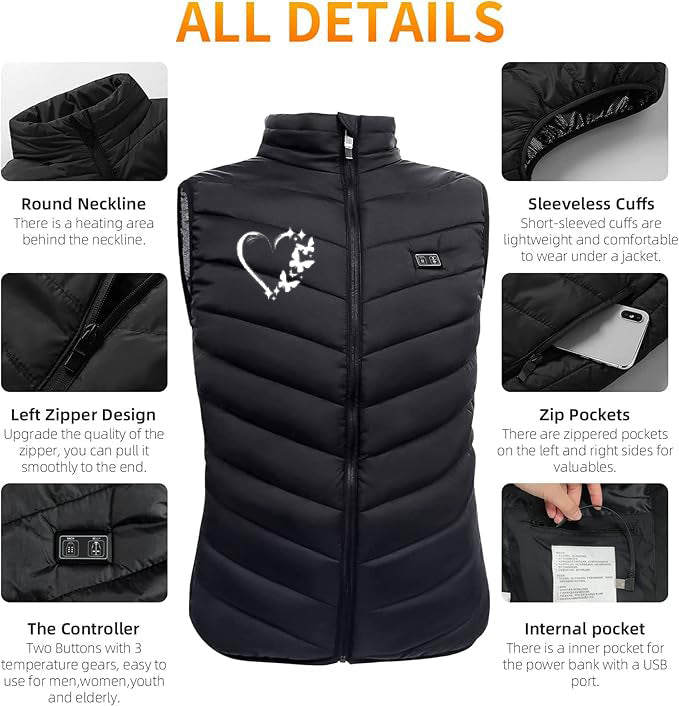 Custom Heating Adjustable Outdoor Vest – Stay Warm Anywhere, Anytime