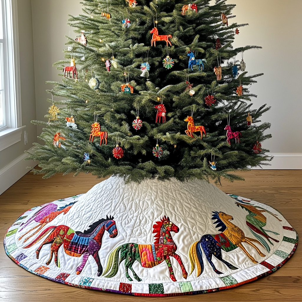 Horse Quilted Tree Skirt