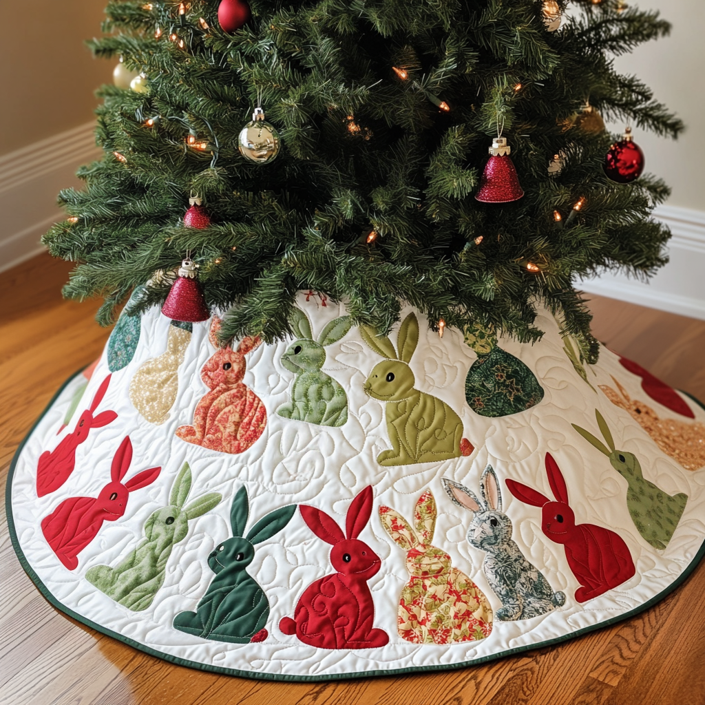 Bunny Quilted Tree Skirt