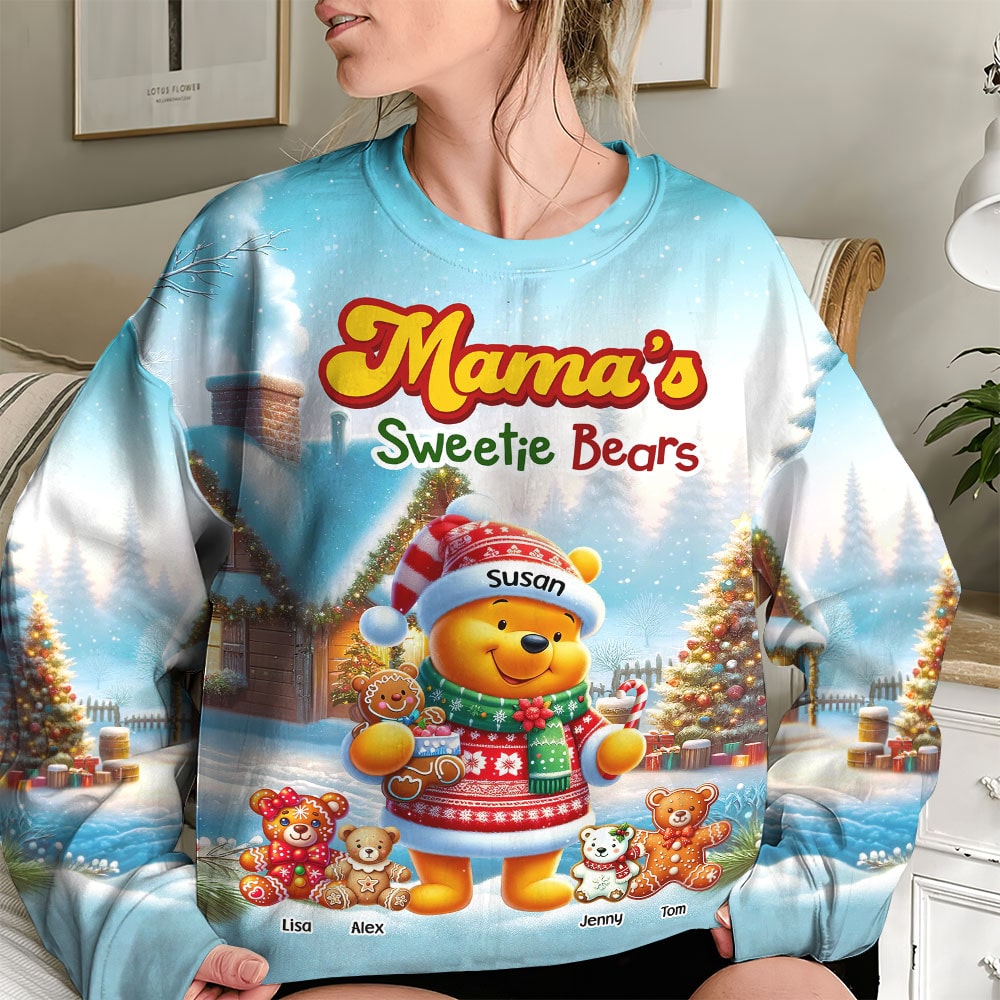 Personalized Christmas Mama Bear Sweatshirt-Gift For Mom