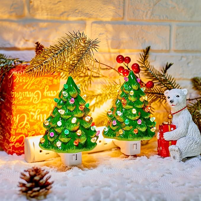 🎅Christmas Hot Sale-🎄Christmas Ceramic Tree Night Light✨