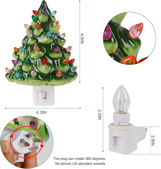 🎅Christmas Hot Sale-🎄Christmas Ceramic Tree Night Light✨